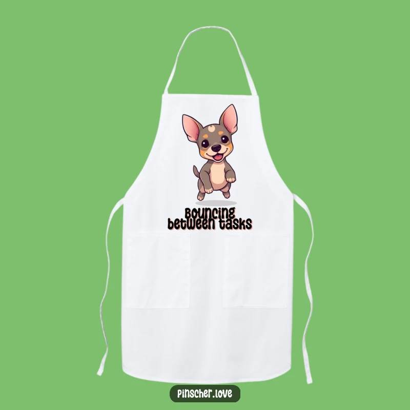Funny Pinscher Apron: Chef Dog with Perky Ears - Kitchen Gift