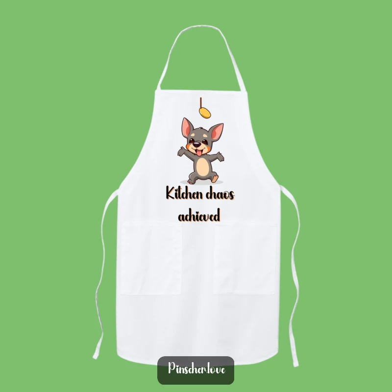 Funny Falling Pinscher Apron - Cook with Comedic Flair, Perfect Funny Gift!