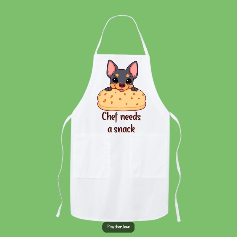 Funny Pinscher Biscuit Peek Apron - Cheeky Kitchen Wear and Hilarious Gift