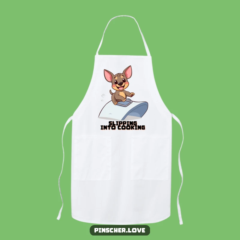 Funny Sliding Pinscher Apron: Cook with Comical Speed and Glee