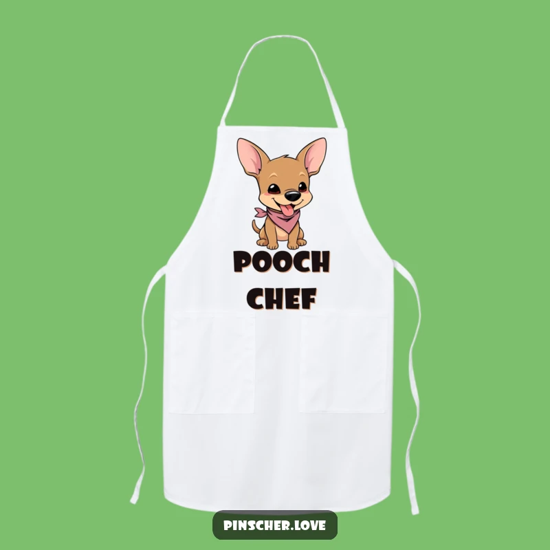 Funny Pinscher Wiggle Apron - Whimsical Cartoon Character Kitchen Fun