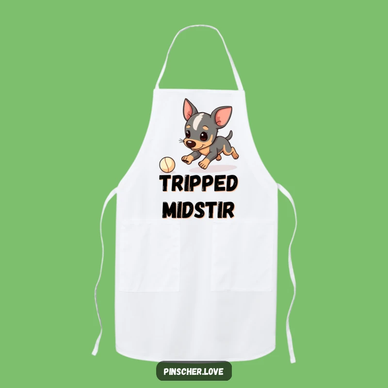 Funny Pinscher Apron: Chef Dog Trips - Kitchen Humor Gift