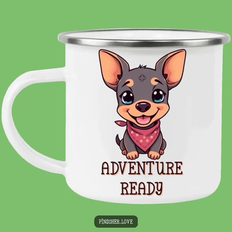 Funny Pinscher Cool Grin Camping Mug - Outdoor Style and Hilarious Dog Gift