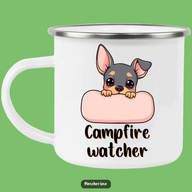 Funny Pinscher Peek Camping Mug - Durable Dog Cup, Perfect Humorous Gift!