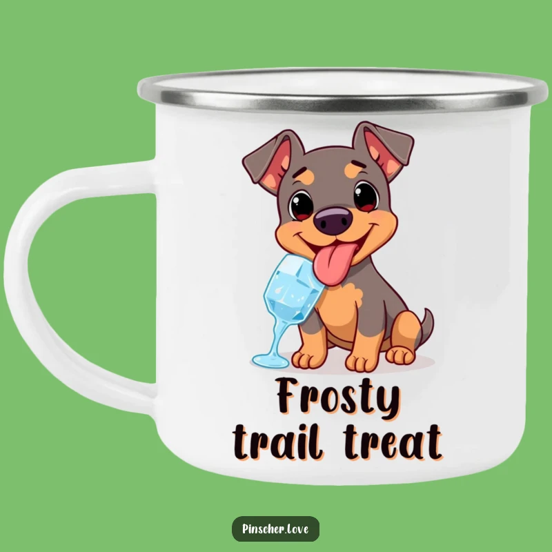 Funny Pinscher Ice Cube Camping Mug: Refreshing Sips on the Go