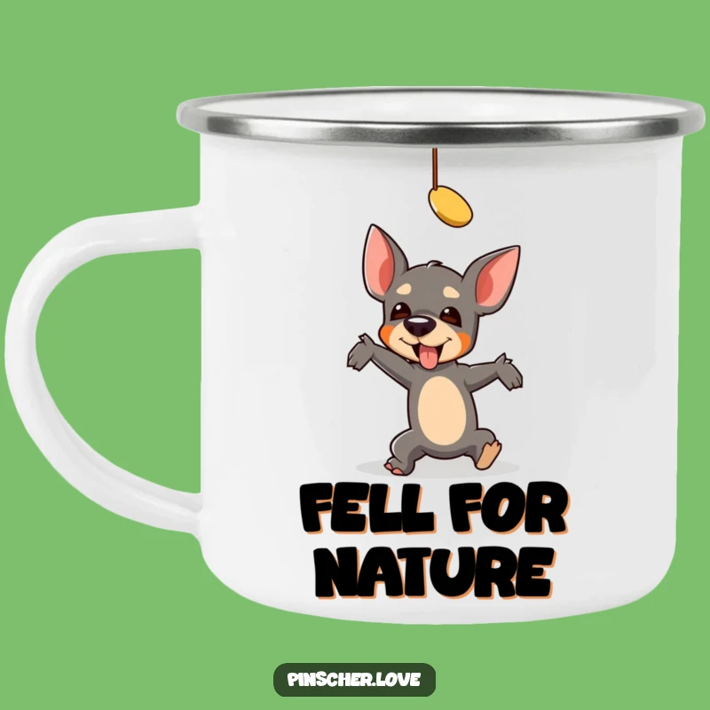 Funny Falling Pinscher Camping Mug - Sip with a Smile on Your Next Adventure, Perfect Funny Gift!