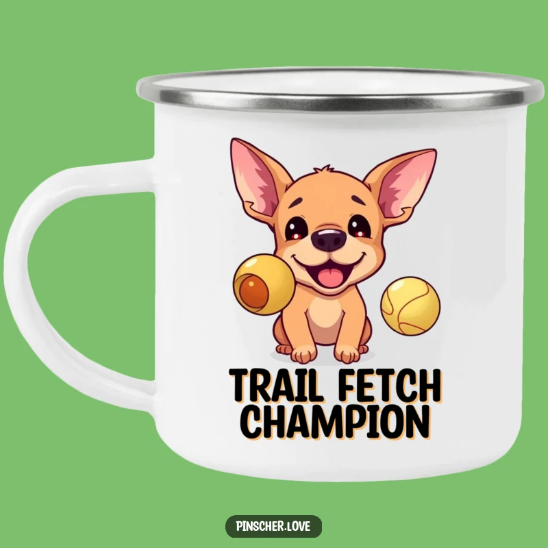 Funny Pinscher Ball Chase Camping Mug - Outdoor Fun and Hilarious Dog Lover's Gift