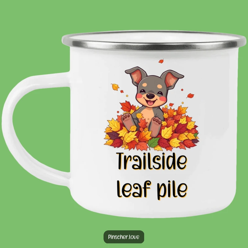 Funny Pinscher Camping Mug: Autumn Adventures, Perfect Comedic Gift