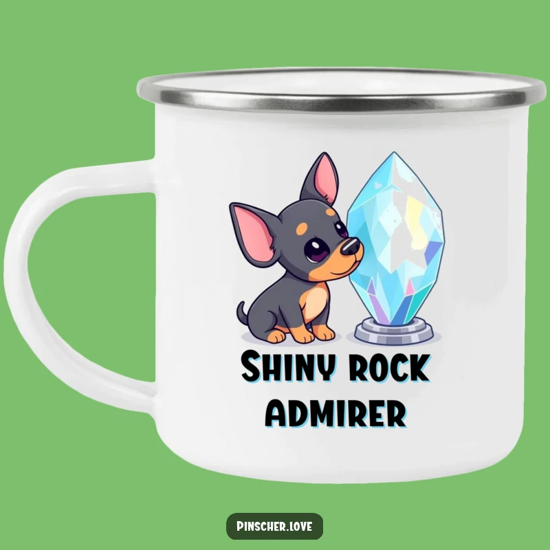 Funny Pinscher Gem Camping Mug - Adventure, Curiosity & Sparkle