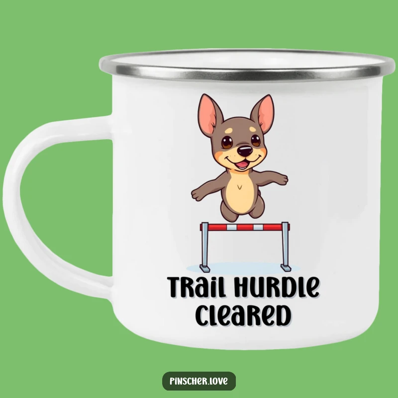 Funny Pinscher Adventure Mug: Determined Jumper Outdoor Gift