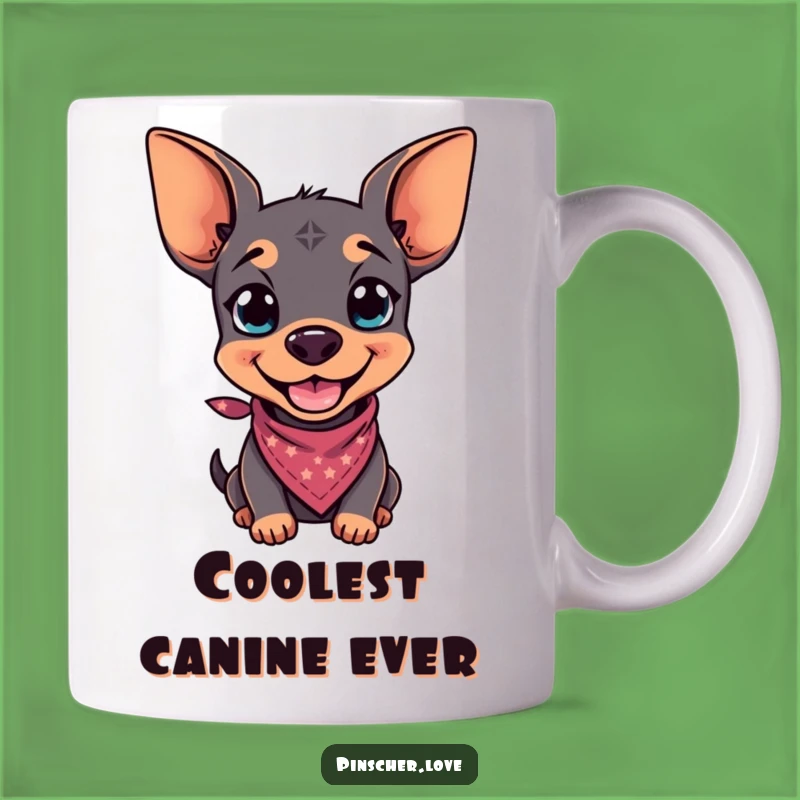 Funny Pinscher Grin Bandana Mug - Cool Dog Lover's Hilarious Gift