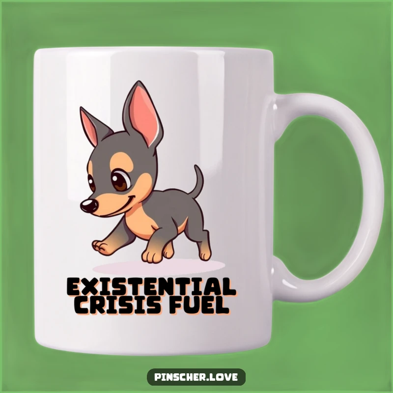 Funny Pinscher Tail Chase Mug: Hilarious Pet Owner's Funny Gift