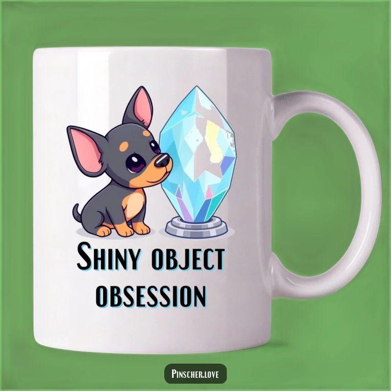 Funny Pinscher & Gem Mug - Curious Dog Gift for Treasure Seekers