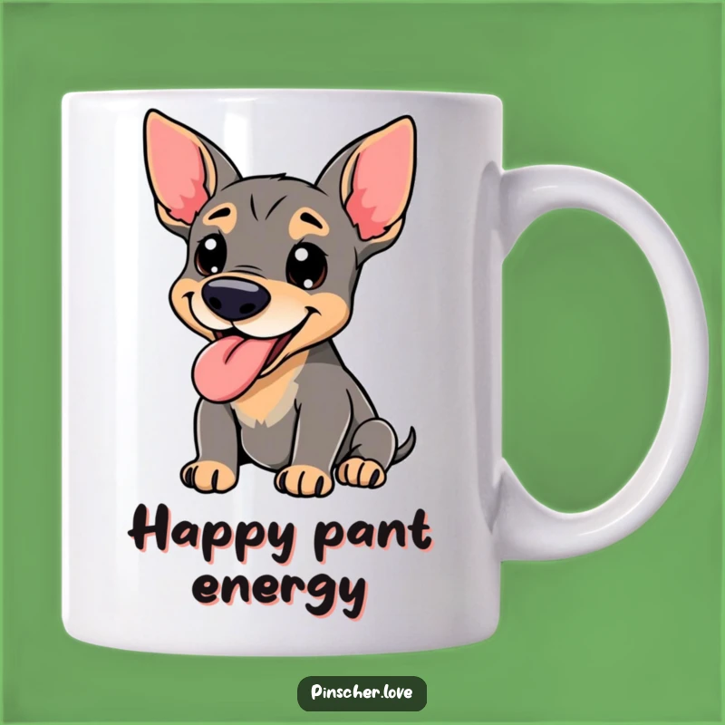 Funny Pinscher Mug - Happy Panting Dog Lover Gift, Adorable Pet Owner Mug