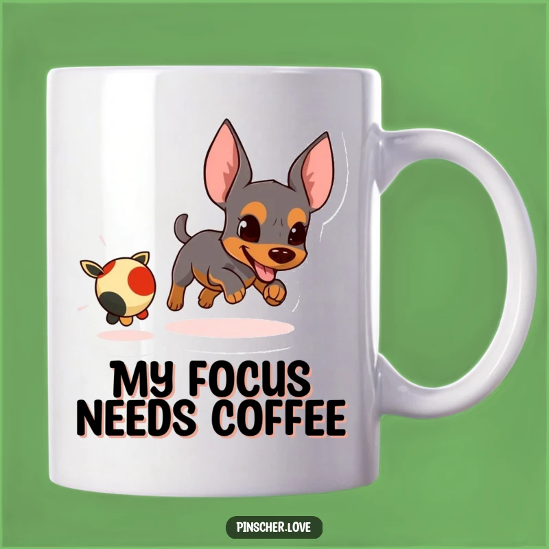 Funny Pinscher Mug: Toy Chase Energy, Perfect Comedic Gift for Dog Lovers