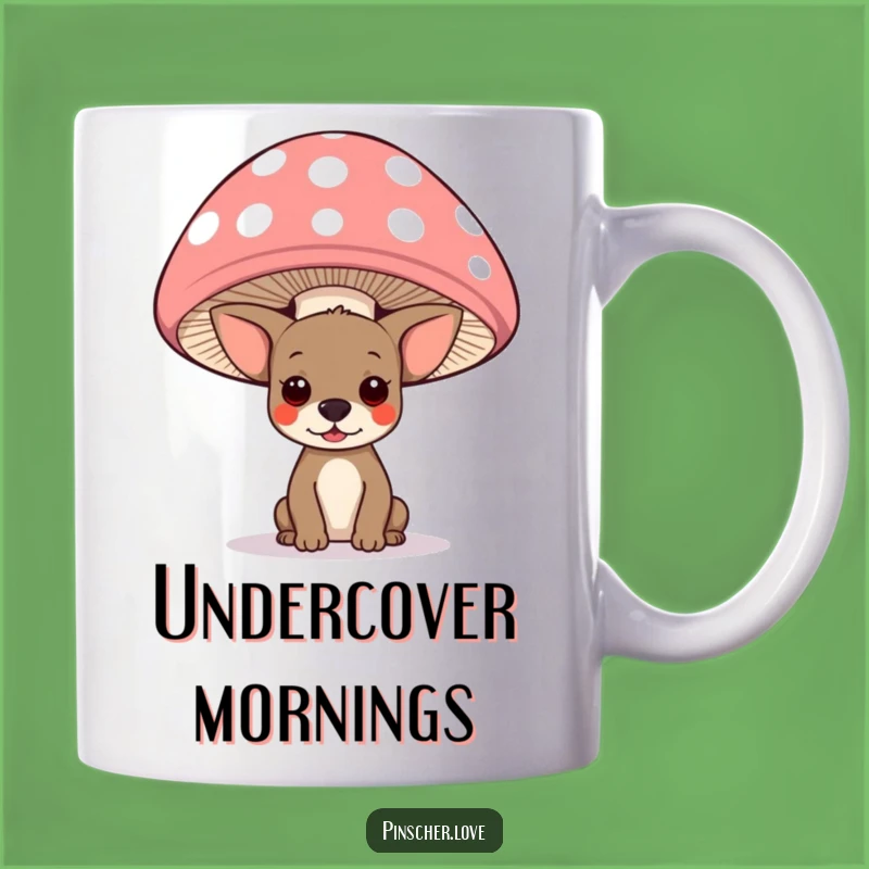 Funny Pinscher Mushroom Mug: Whimsical & Hilarious Forest Dweller Gift