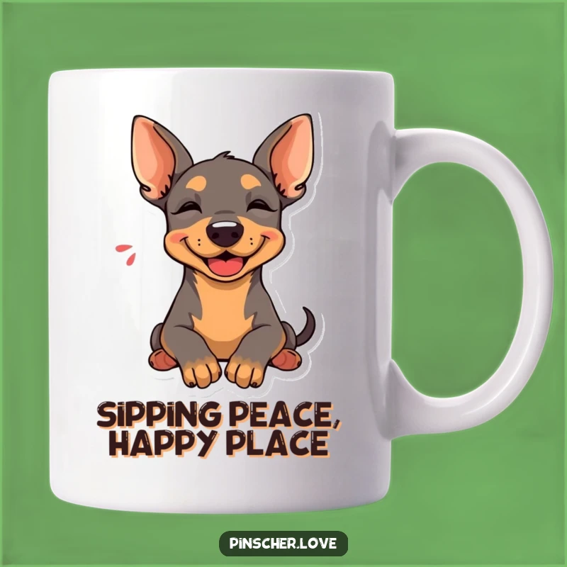 Funny Pinscher Sigh Mug: Happy Relaxed Dog, Comfy Pet Humor Gift