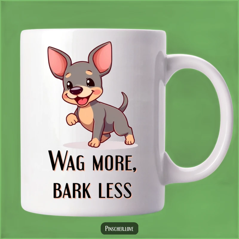 Funny Dancing Pinscher Mug - A Happy Tail Blur Makes the Perfect Gift!