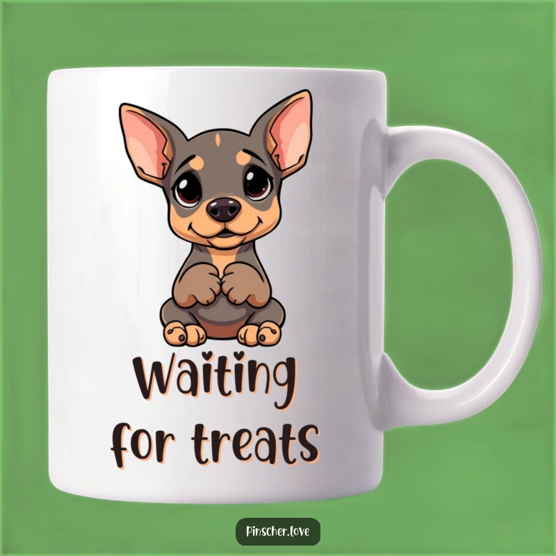 Funny Pinscher Waiting Mug: Hilarious Anticipation for a Perfect Gift