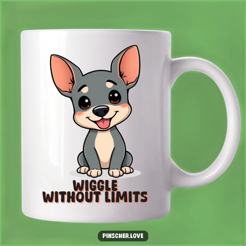 Funny Wiggle Pinscher Mug: Comical Canine Joy as a Funny Gift