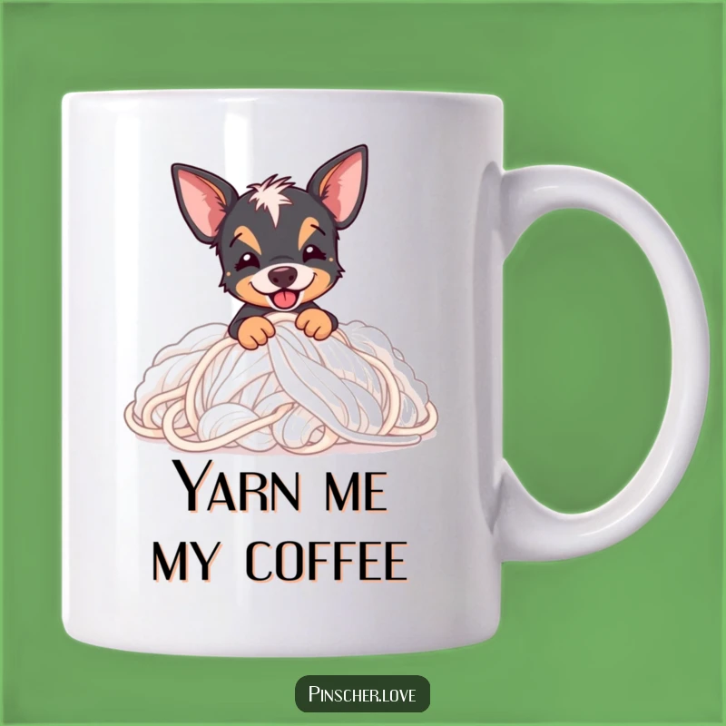 Funny Pinscher Yarn Digging Mug: A Hilarious Dog Lover Gift Idea