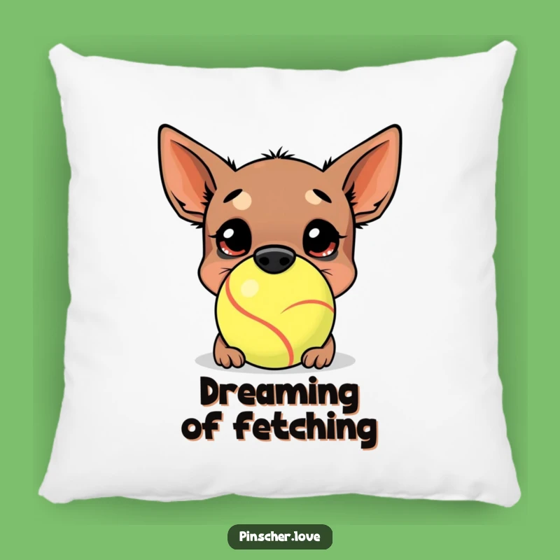 Funny Pinscher's Giant Tennis Ball Pillow: Comfy Cuddles with Canine Comedy