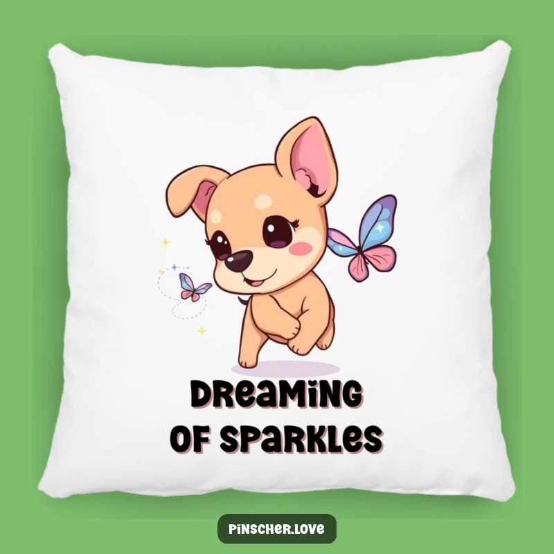 Funny Pinscher Sparkle Dream Pillow: Cozy & Magical Home Decor