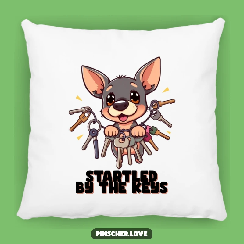 Funny Pinscher Keys Pillow: Comfy Humor for Dog Lovers, Perfect Gift