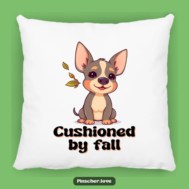 Funny Pinscher Leaf Blower Pillow - Soft Dog Cushion, Perfect Humorous Gift!