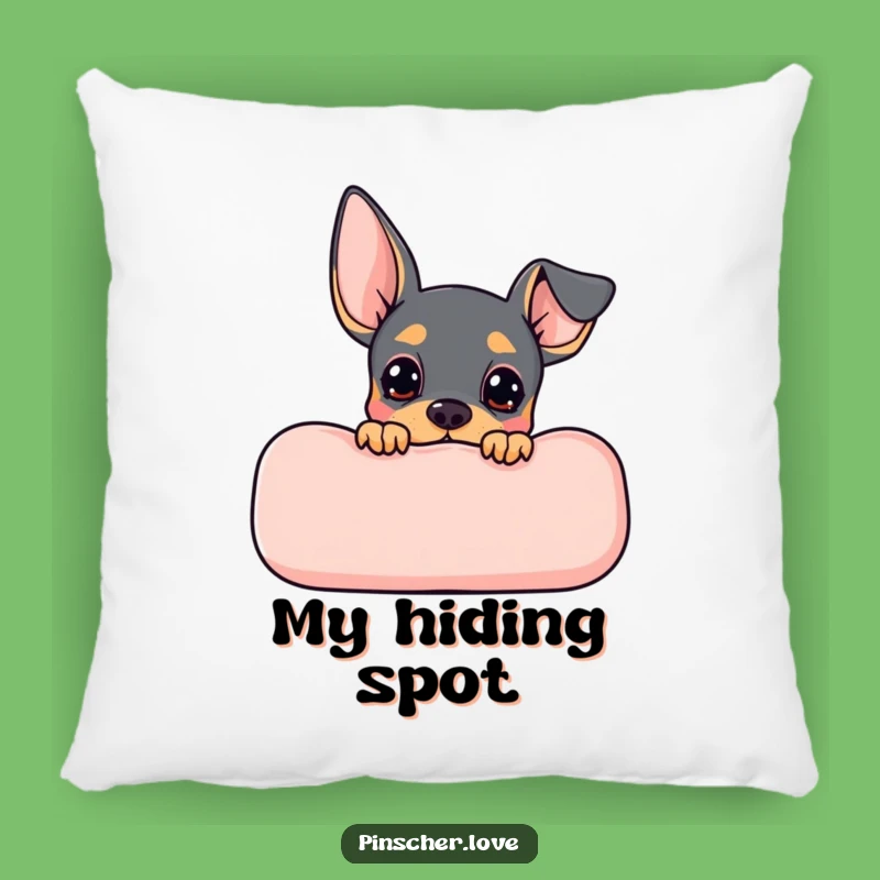 Funny Pinscher Peek Pillow - Cozy Dog Cushion, Perfect Humorous Gift!