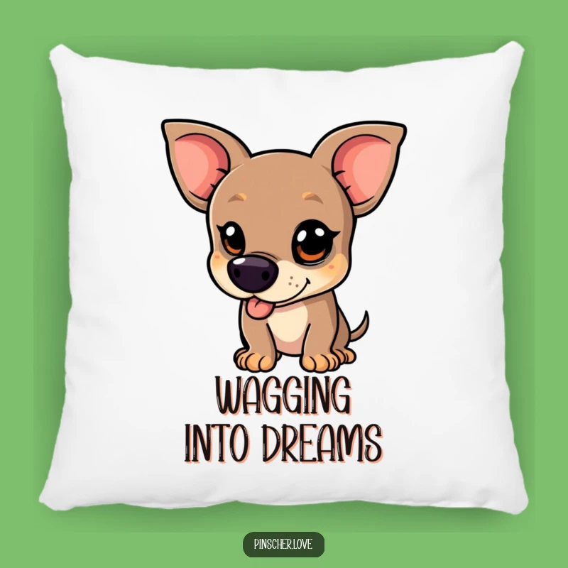 Funny Pinscher Pillow - Cozy Mischievous Wagging Dog Comfort, Cute Pet Gift