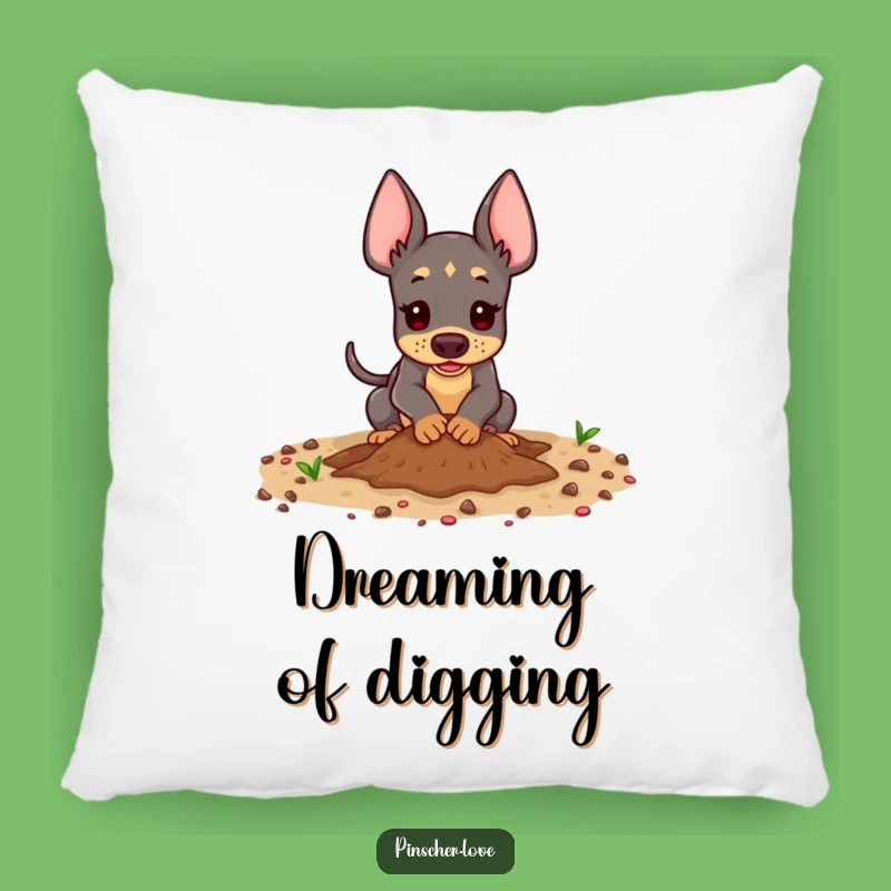Funny Pinscher Pillow - Cozy Playful Digging Dog Comfort, Cute Pet Gift