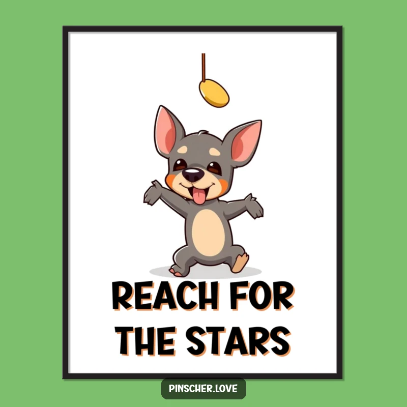 Funny Falling Pinscher Digital Art - Instant Comedic Download, Perfect Funny Gift!