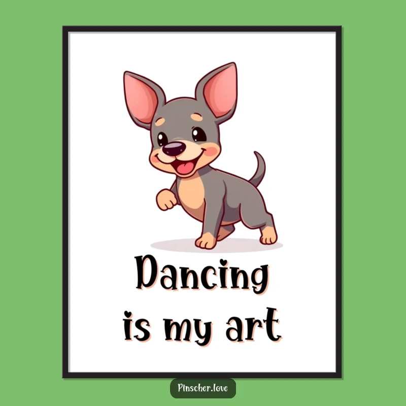Funny Pinscher Dance Digital Art - Instant Joy of a Happy Dog's Move!