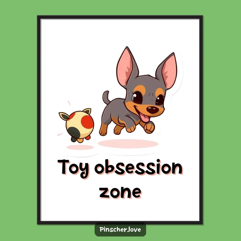 Funny Pinscher Digital Art: Instant Action Print, Whimsical Comedic Gift