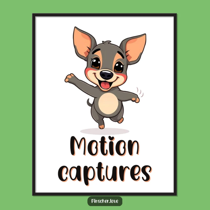 Funny Pinscher Spinning Joy Digital Art - Instant Happy Dog Decor Gift