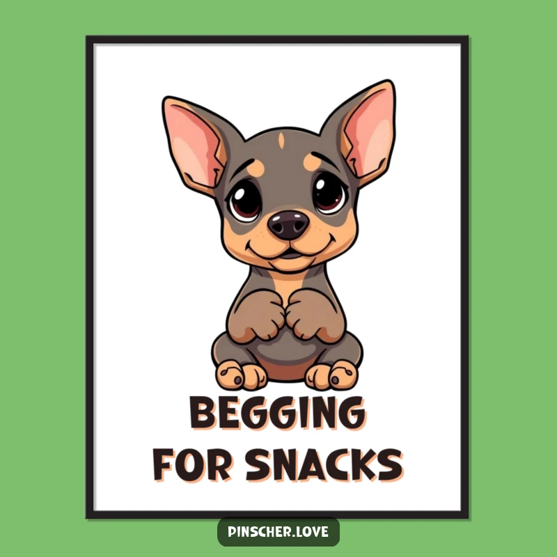 Funny Pinscher Waiting Digital Art: Instant Goofy Dog Art