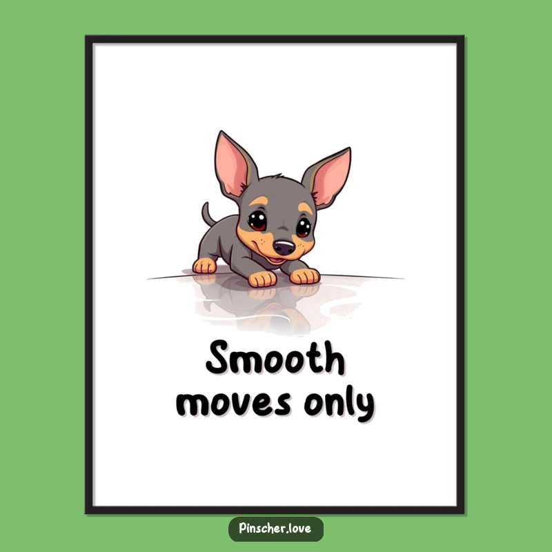 Funny Slipping Pinscher Digital Art - Instant Dog Humor Decor Download