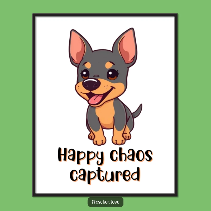 Funny Pinscher Digital Art: Enthusiastic Bark Instant Decor