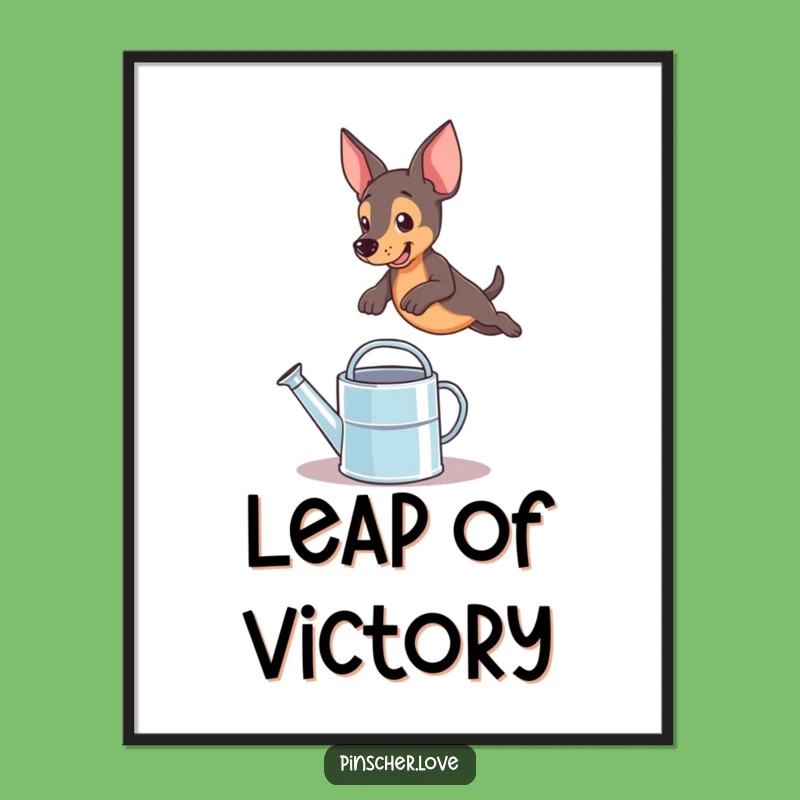 Funny Pinscher Leaping Digital Art: Hilarious Dog Downloadable Gift