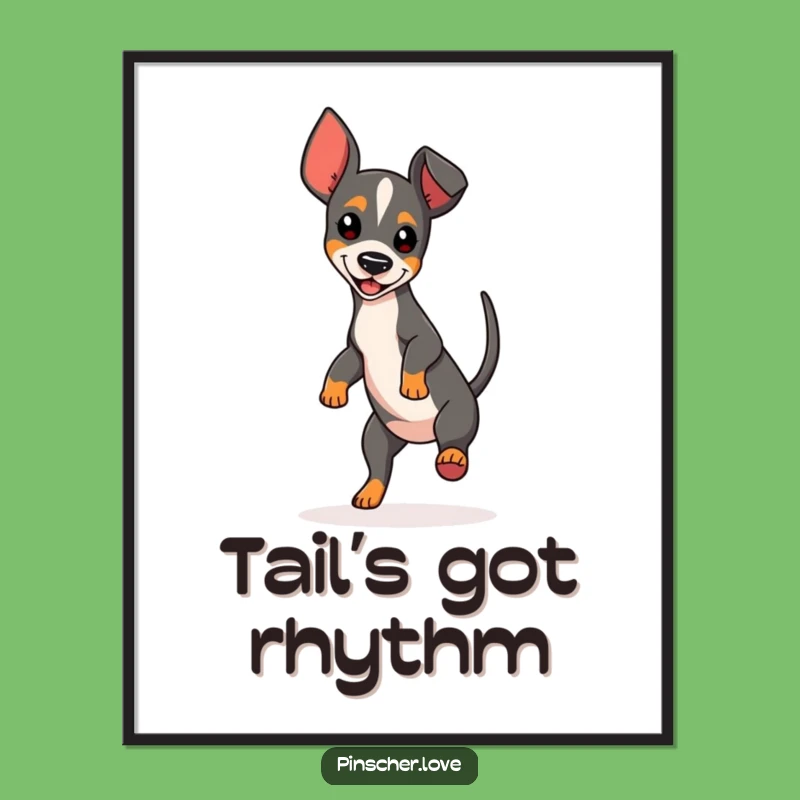 Funny Spinning Pinscher Digital Art - Instant Dog Humor Decor and Gift Download