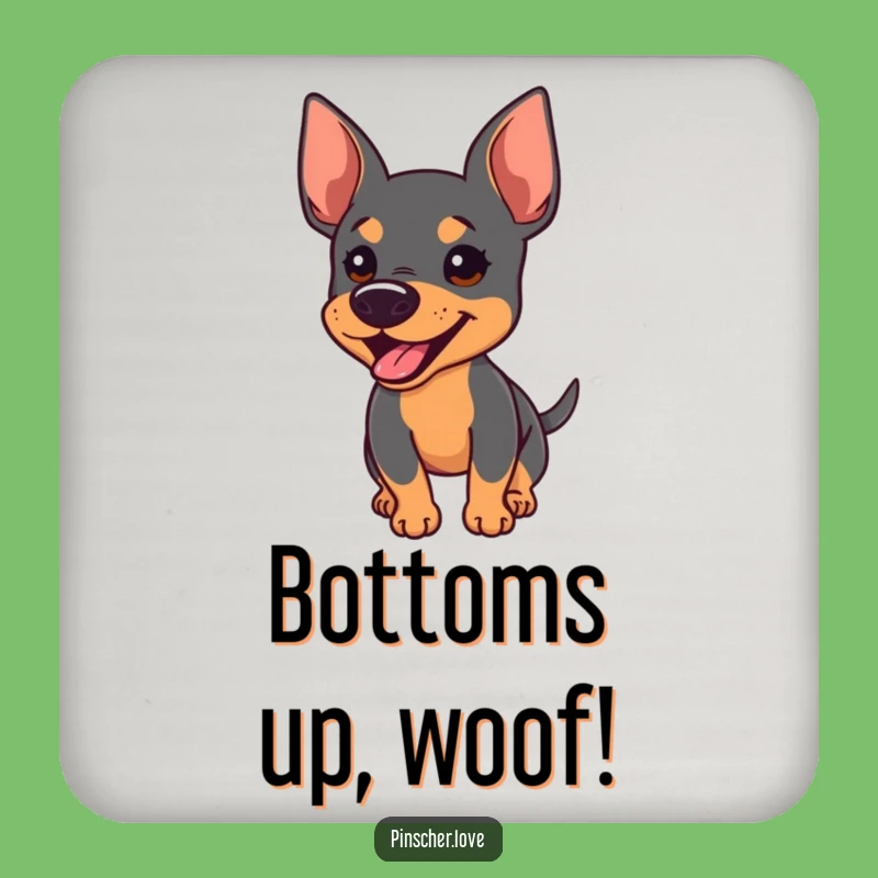 Funny Pinscher Coaster: Enthusiastic Bark for Your Table