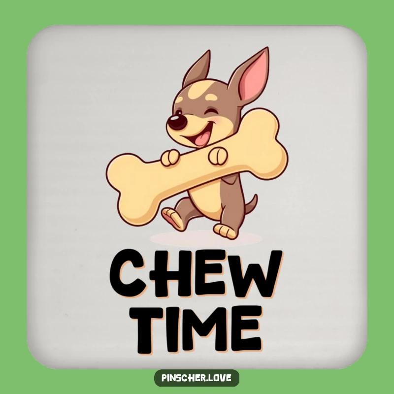 Funny Pinscher Bouncing Bone Coaster - Protect Surfaces with Playful Gift