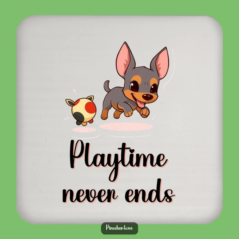 Funny Pinscher Coaster: Playful Protection, Chic Comedic Gift for Tables