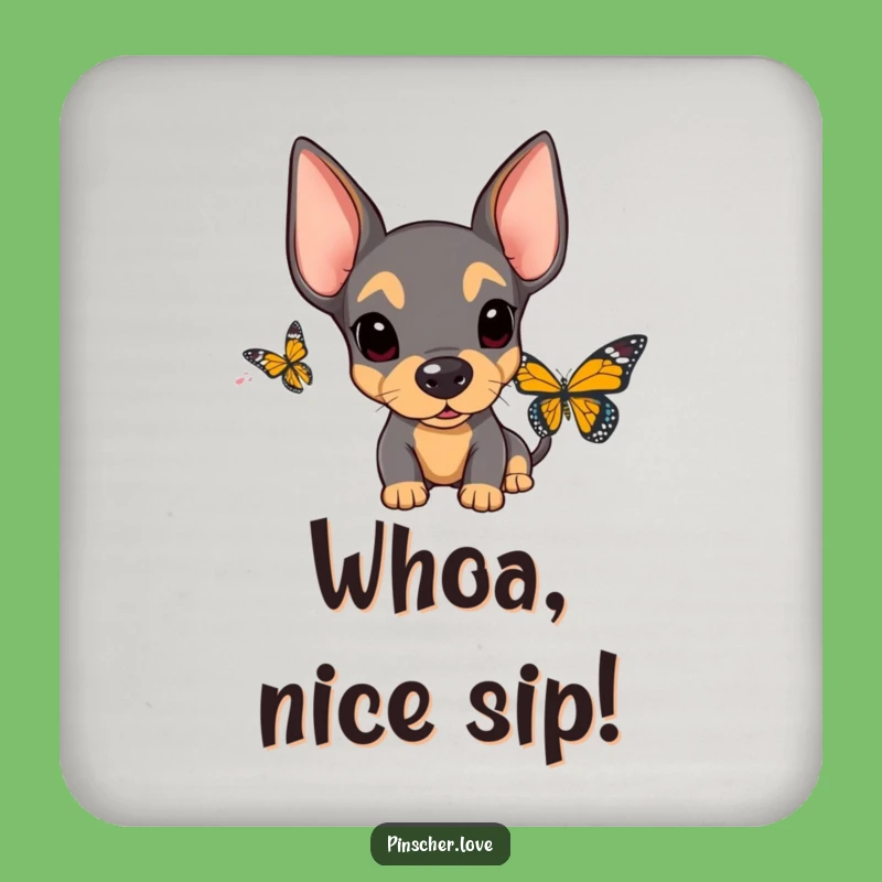 Funny Surprised Pinscher Coasters - Protect Surfaces with Doggy Surprise!