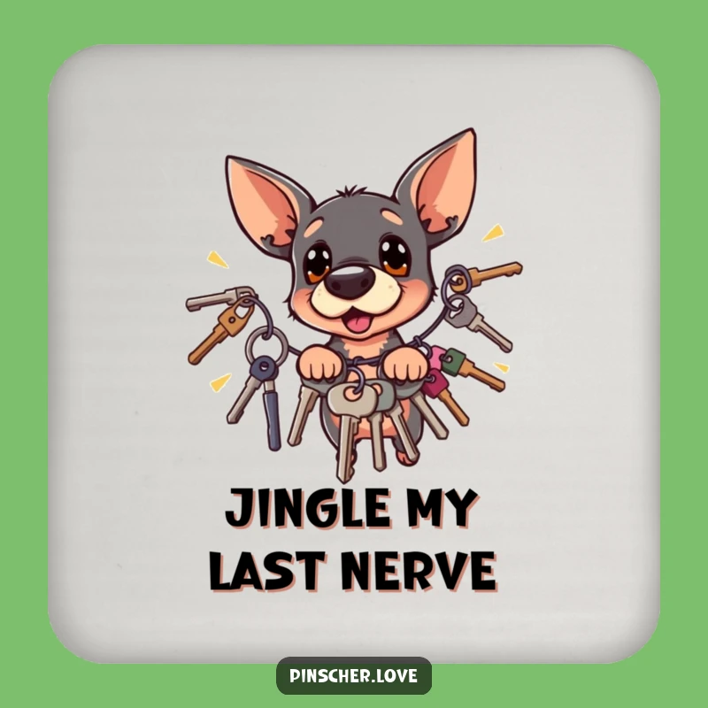 Funny Pinscher Keys Coaster: Protect Surfaces with Dog Art, Gift