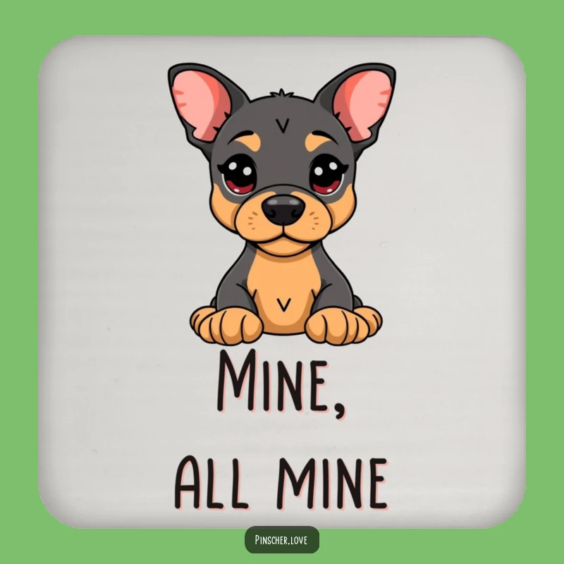 Funny Pinscher Coaster: Alert Guard Dog, Protect Surfaces Gift