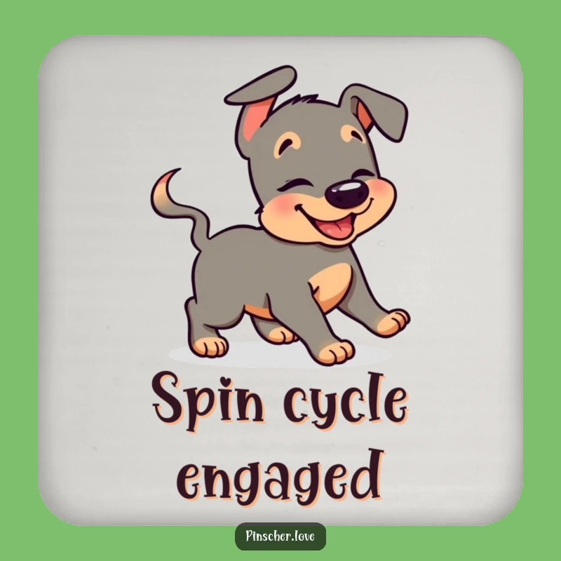 Funny Pinscher Coaster: Giggling Dog Protection - Protect Surfaces with Funny Gift!