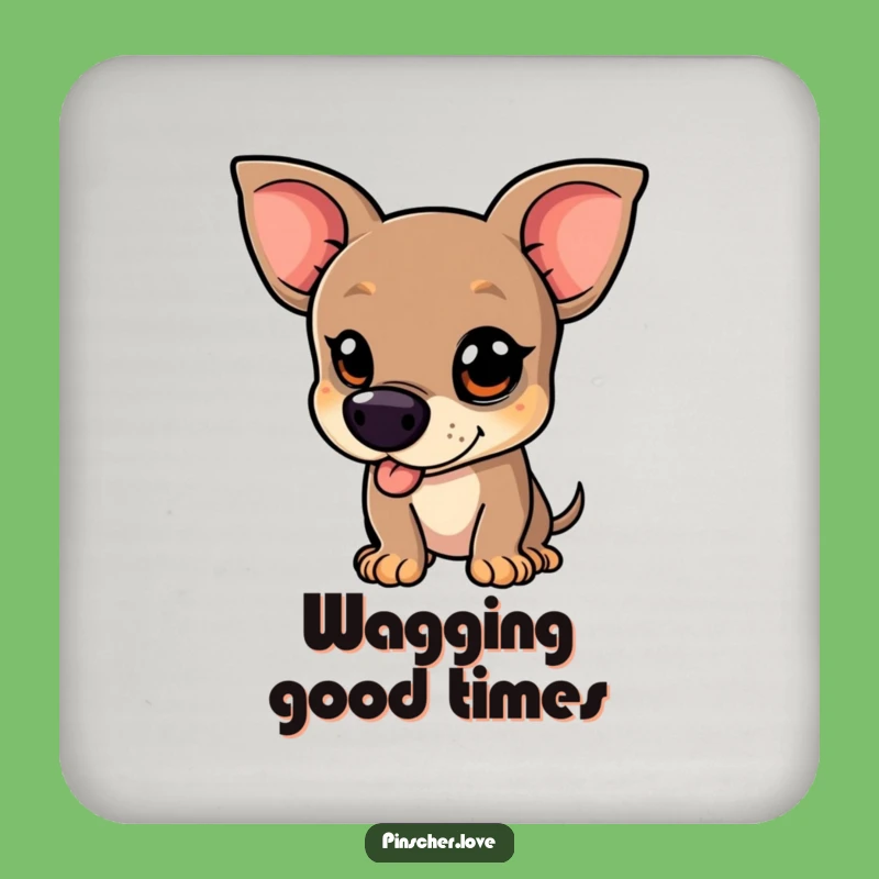 Funny Pinscher Coaster - Protect Surfaces Mischievous Wagging Dog, Cute Gift