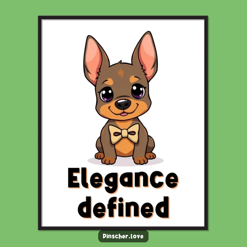Funny Dapper Pinscher Poster: Elegant Comical Dog Art Gift